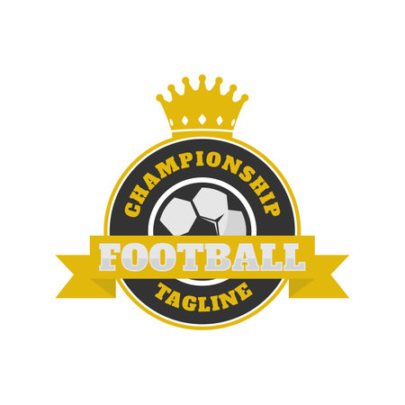 Football or soccer club logo badge vector image. Football or soccer Club Logo Template Creator for Sports Team Vectorのイラスト素材