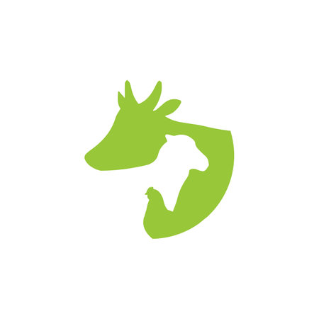 Livestock logo design farm animal logo template vector image. Farm company logo, icon agricultural animalsのイラスト素材