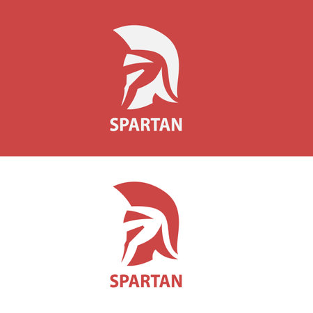 Head spartan logo spartan logo vector image. Spartan helmet simple icon on white background for web designのイラスト素材