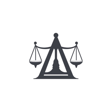 Law firm logo with initial letter a concept. Initial letter A law firm logo design. Law firm logo with initial A letter and judge hammer image vector designのイラスト素材