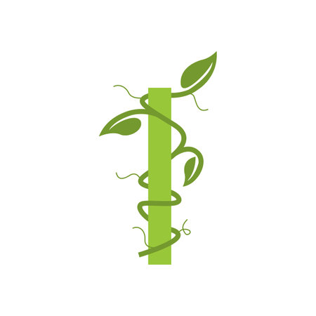 Initial letter I with green circle leaf vector illustration Vector. Initial Letter I Vector Illustration with Botanical elements.のイラスト素材