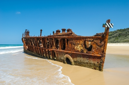 Shipwreck on Frazer Island, Australiaの写真素材