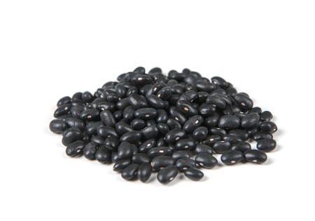 black-beans, isolated on white backgroundの写真素材