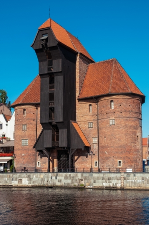 The famous crane in Gdansk, Polandの写真素材