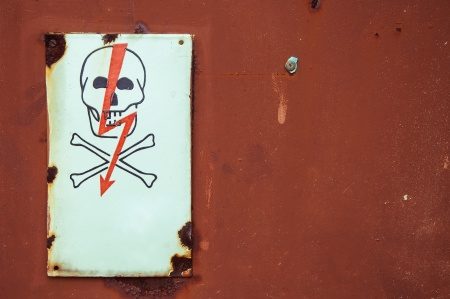 A high voltage warning signの写真素材