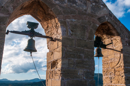Bell tower on the Castle of Capdepera on Majorcaのeditorial素材