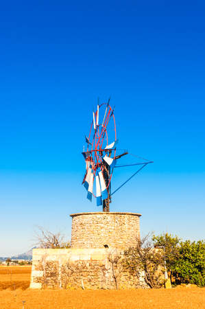 Traditional windmill on Majorcaの写真素材
