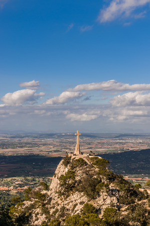 Monastery Santuari de Sant Salvador, Mountain Puig de Sant Salvadorの写真素材