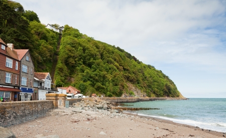 Lynton and Lynmouth Railway view of hillsideの写真素材