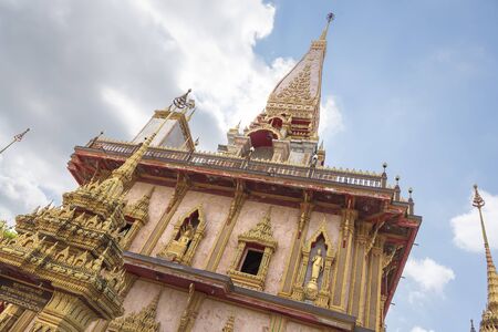 Phuket, Thailand -  Wat Chalong Temple on sunny summer day at Phuket island, Thailand. It's the biggest and oldest buddhist temple on Phuket. の写真素材