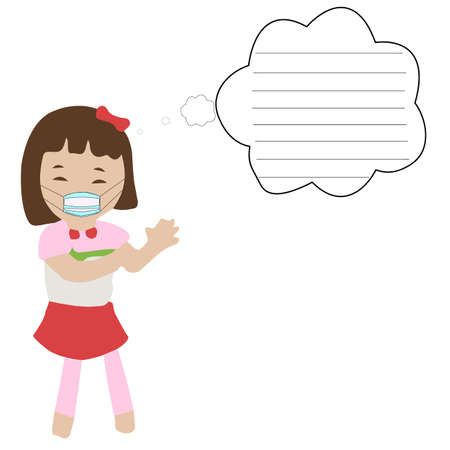 girl with speech bubbleのイラスト素材