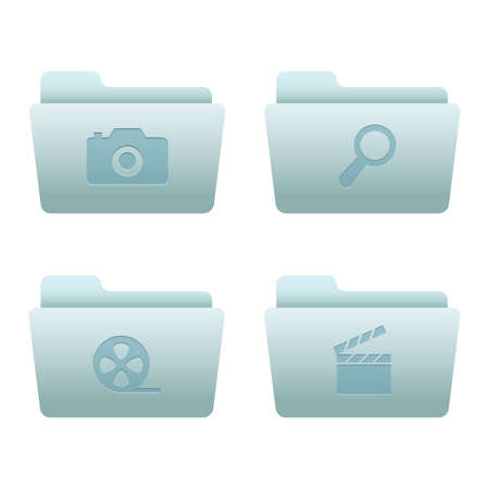Website & Internet Icons Set | Blue Folders 06のイラスト素材