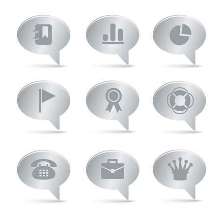 04 Silver Bubbles Office Icons    Professional set for your website, application, or presentation. The graphics can easily be edited colored individually and be scaled to any sizeのイラスト素材