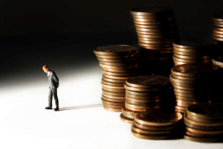Business figures with money.