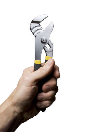 Hand holding pliers