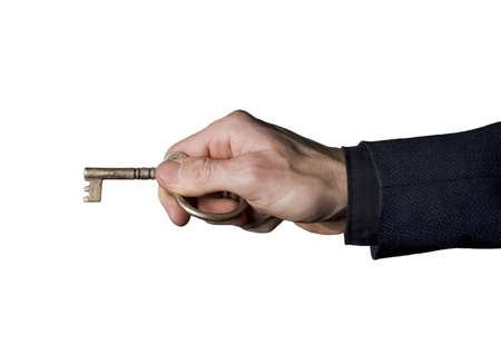 Hand holding antique Keyの写真素材