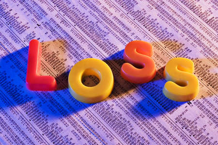 Toy Letters on stock reportの写真素材