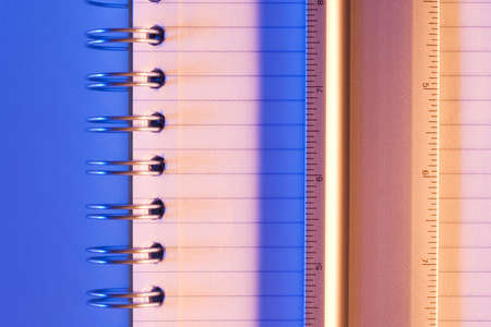 Ruler on notepadの写真素材