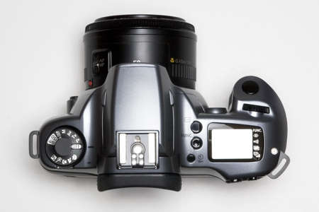 camera on white backdrop viewed from top