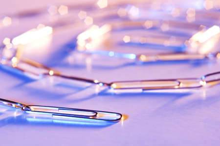 Spiral Pattern of paperclipsの写真素材