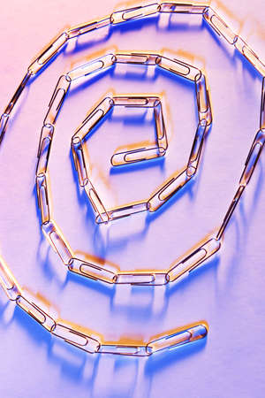 Spiral Pattern of paperclipsの写真素材
