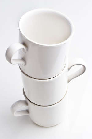Three coffee cups stacked on top of each other. の写真素材