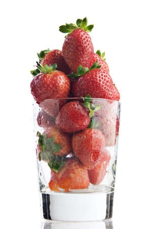 Strawberries in a glassの写真素材