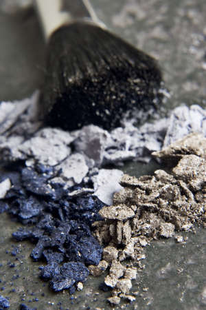 Powder makeup and brushの写真素材