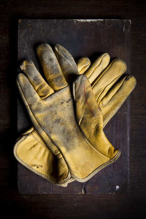 Old leather gloves