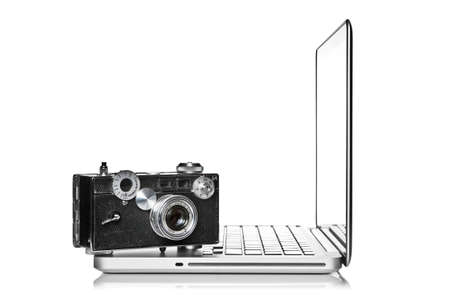 Camera placed on a laptop computer