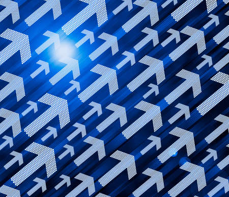 Illustration of arrows made from polygons の写真素材