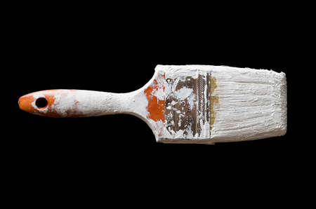 Paintbrush with white paint の写真素材