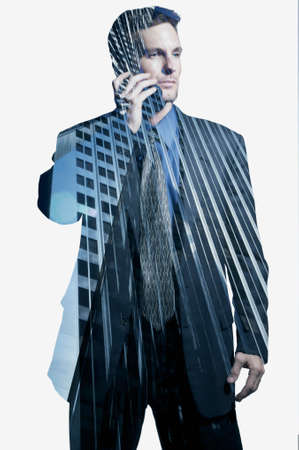 Businessman on cellular phoneの写真素材