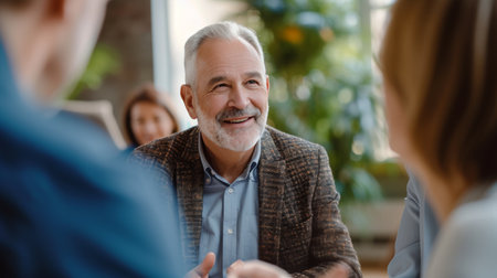 Retirement planning workshop for seniors with financial advisor AI generatedの素材