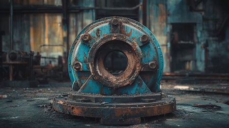 Explore the haunting beauty of an abandoned factory, where rusted machinery tells the story of forgotten industry and the passage of time in a desolate environment.の素材