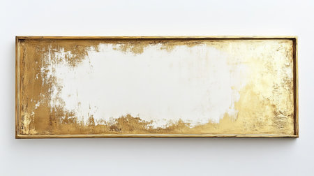 This image features a thin gold frame on a pristine white background, perfect for showcasing artwork or enhancing decor. The elegant design promotes a clean and modern aesthetic.の素材