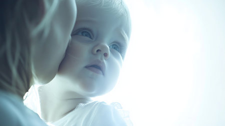 A touching scene capturing a mother gently wiping her child's tears, showcasing love and the profound bond between them. The emotion and tenderness shine through.の素材