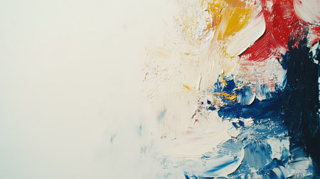 Explore a stunning vibrant multicolored art palette against a clean white canvas background. This piece captures the beauty of texture and color in an abstract design, perfect for creative inspiration.の素材