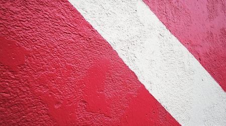 A striking image of a textured wall featuring bold red and white colors. This abstract design is perfect for backgrounds, compositions, and creative projects.の素材