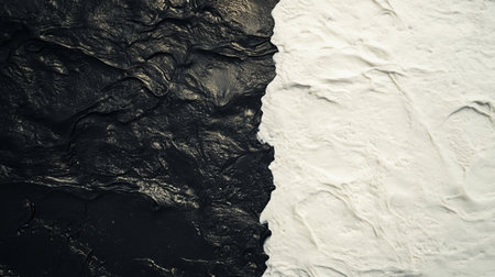 Experience the stunning contrast between dark volcanic rocks and white sandy beach in this serene aerial view. Perfect for evoking peace and tranquility.の素材