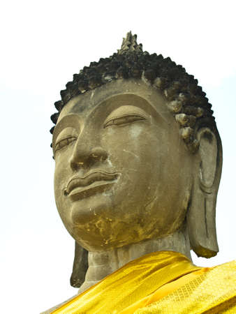 A cement sculpture of Buddhaの写真素材