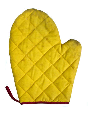 Dirty yellow heat resistance gloveの写真素材