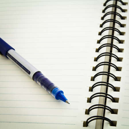 Pen on the spiral notebookの写真素材