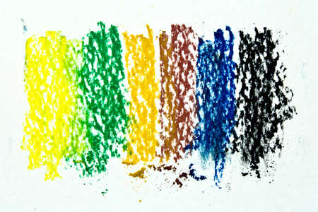 Oil pastel color on white paperの写真素材