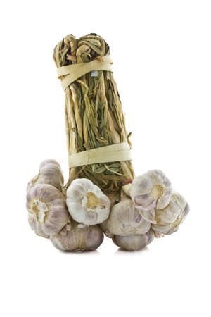 Budle of fresh garlicの写真素材