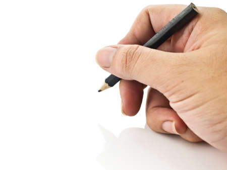 Closeup of hand writing with spaceの写真素材