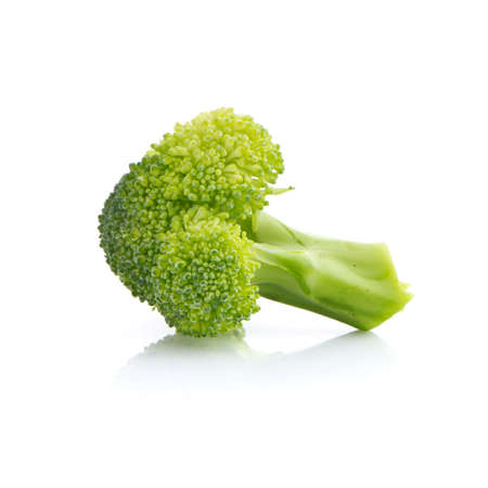 Sliced broccoli on white backgroundの写真素材