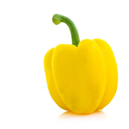 Yellow paprika on white backgroundの写真素材