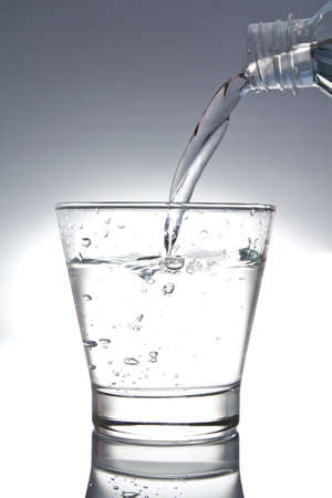 Pouring water into the glass