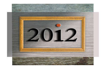 2012 in old wood frame and wall